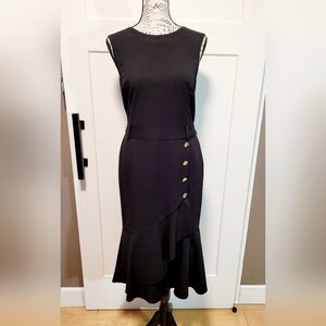 Calvin Klein Women's Sleeveless bodycon dress Sz 6 Black Classic Minimalist